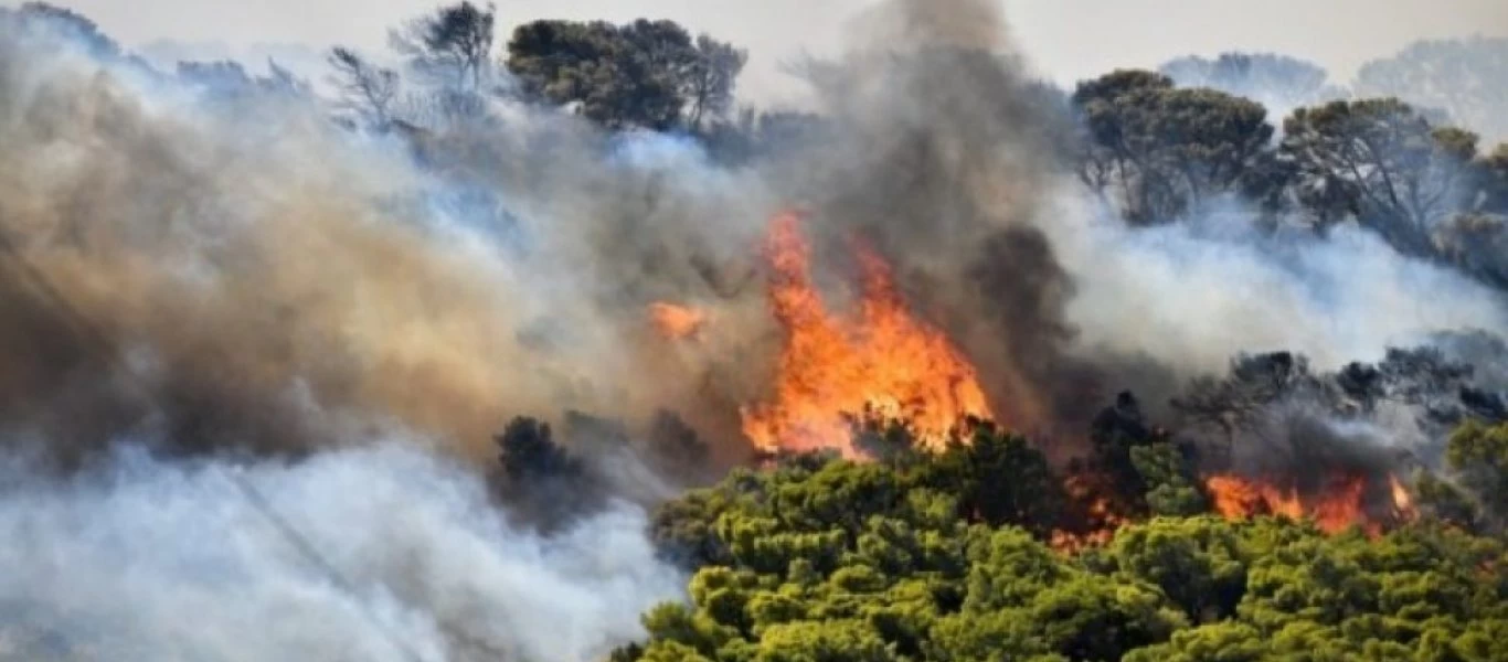 Φωτιά στον Βύρωνα στο λόφο Αράπη